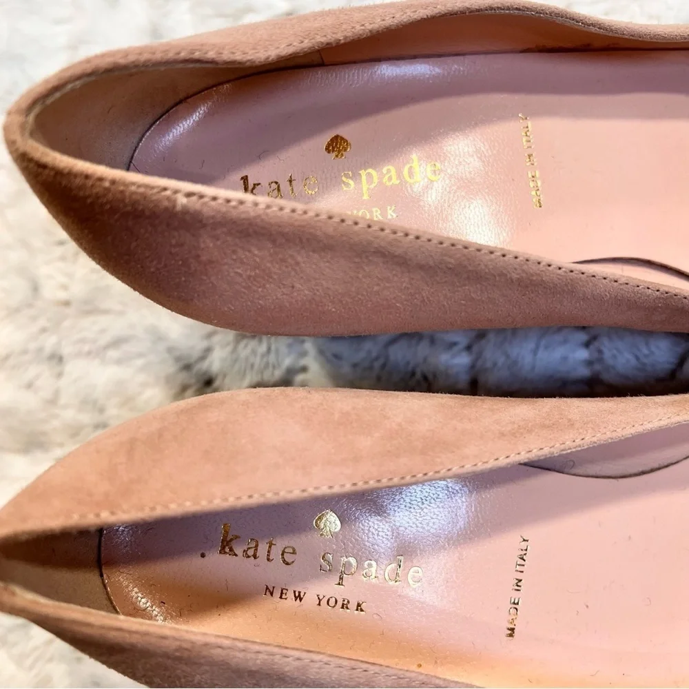 Kate Spade Anastasia Demi Rose Suede Gold Glitter Pumps Sz-9 - Picture 8 of 11